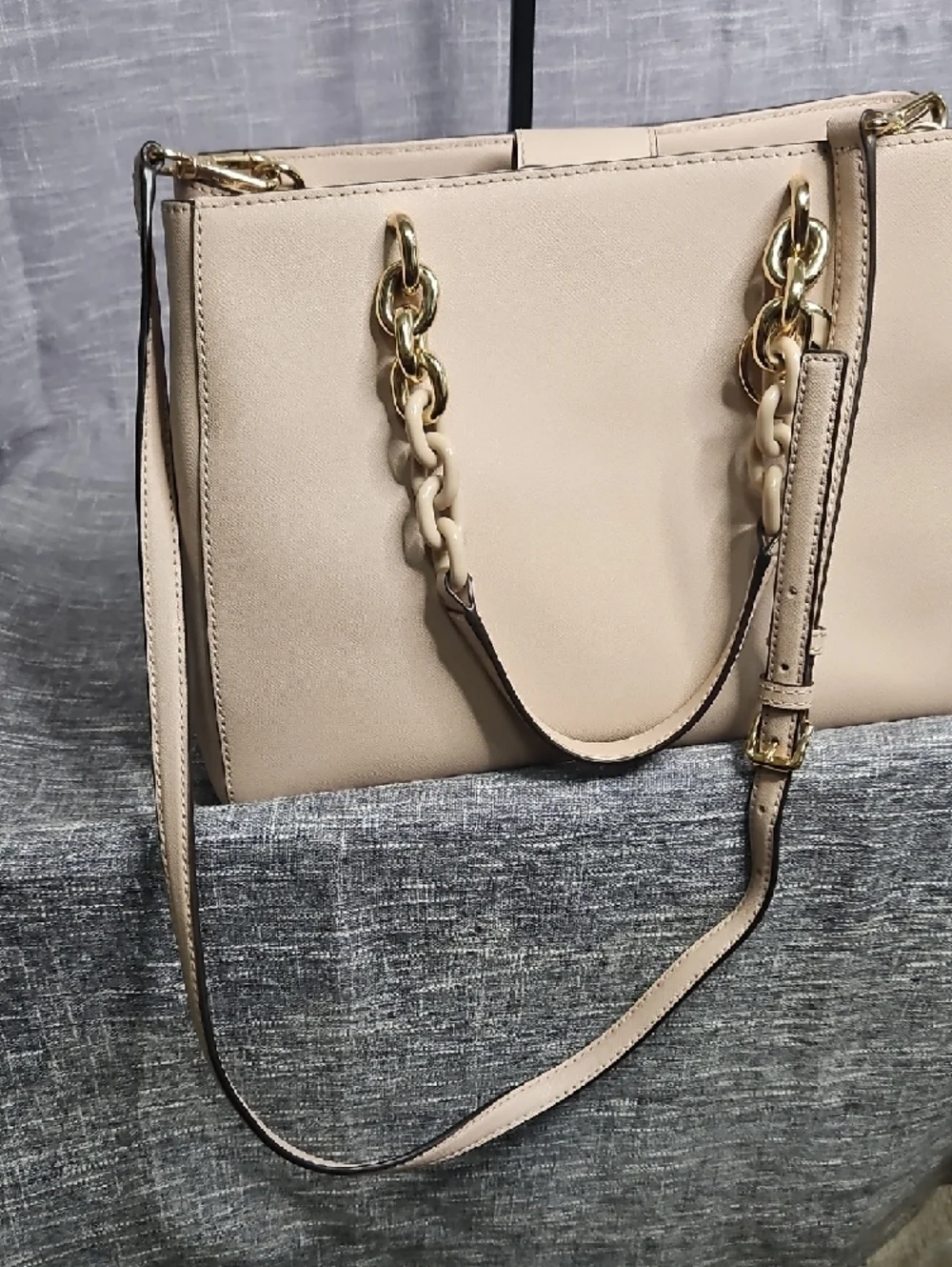 Michael Kors Blush Pink Saffiano Satchel with Gold Hardware